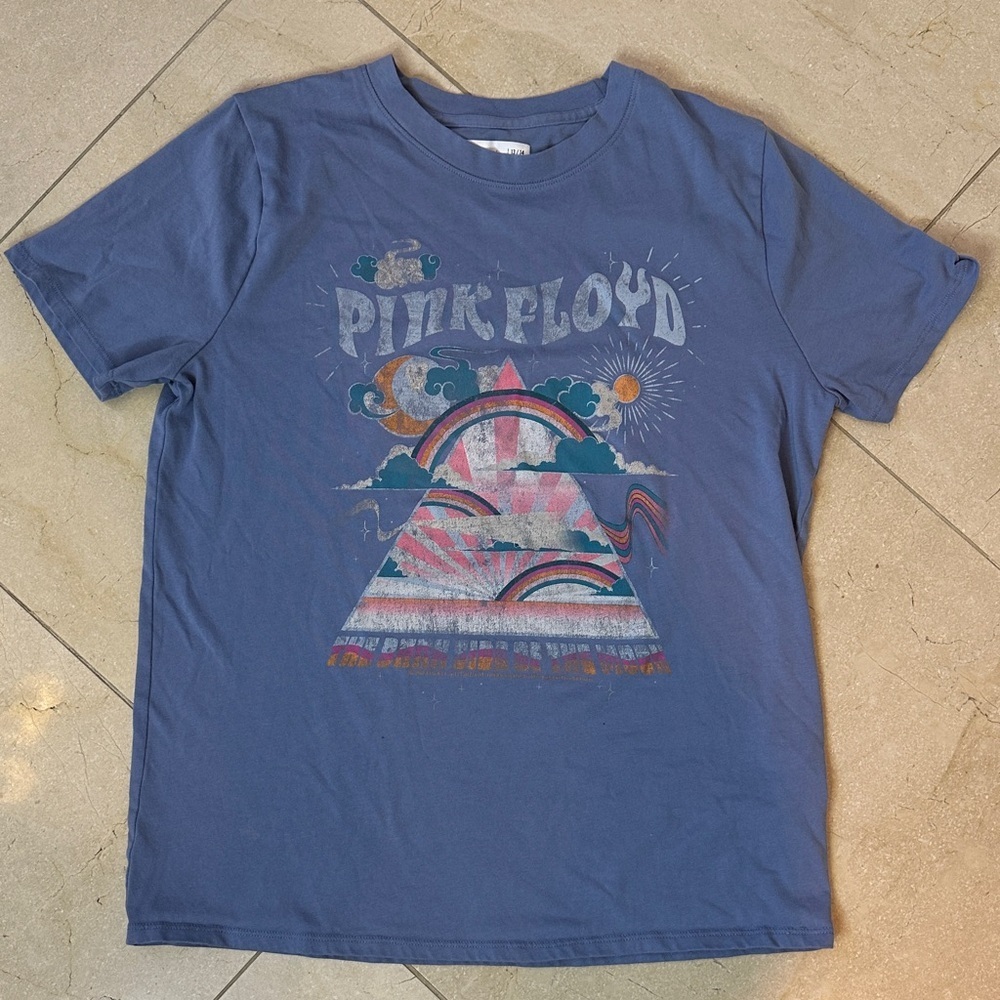 Abercrombie Kids Blue Graphic Tee Pink Floyd Size 13/14